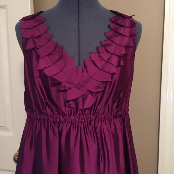 Loft 10 jewel purple dress silky semi formal - Picture 2 of 6
